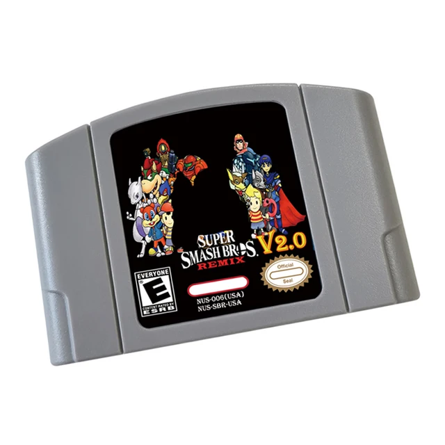 Super Smash Brothers REMIX V2.0 Video Game Cartridge Card - Compatible model N64 – English - US And EU Version