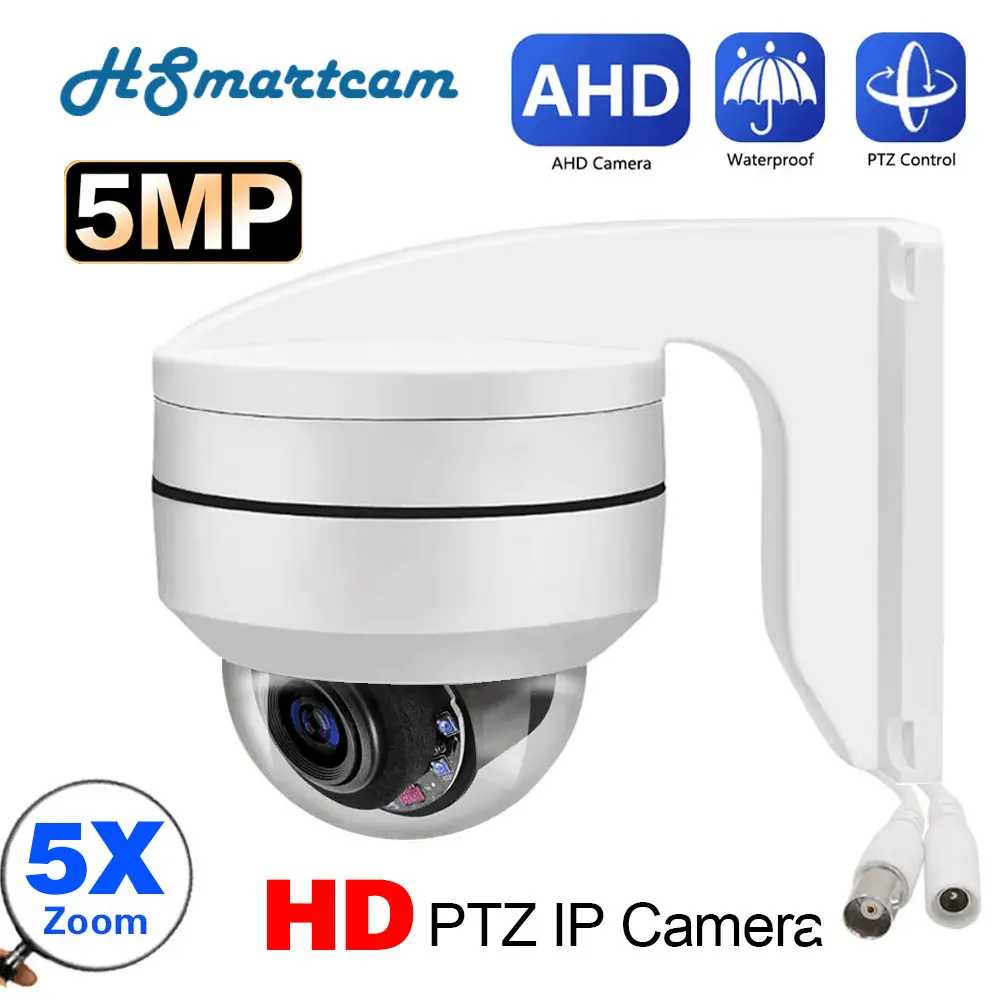 

5MP AHD Camera 5XZoom PTZ Surveillance CVI TVI CCTV Cameras IP66 Waterproof Home Security Indoor/Outdoor Infrared