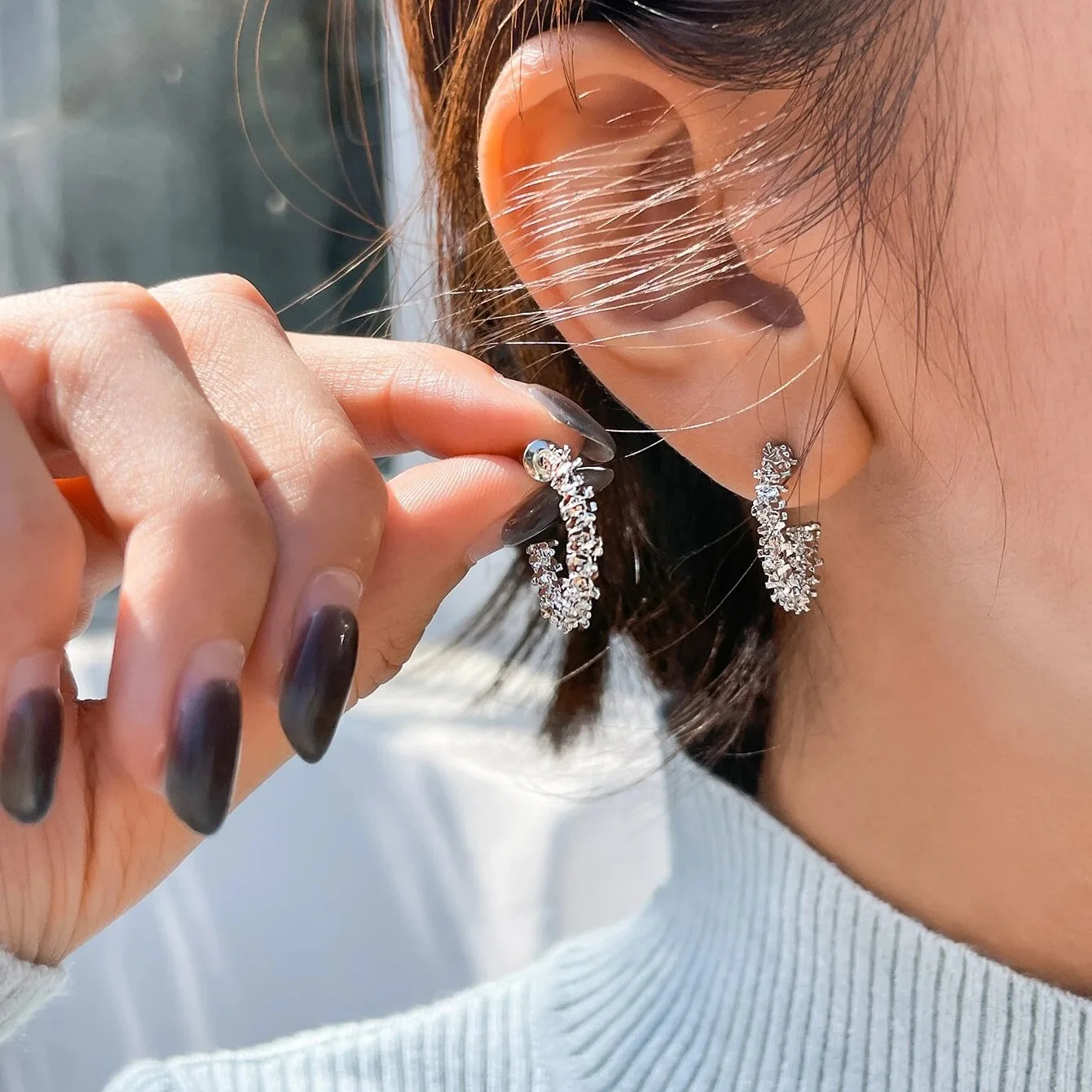 Retro C-shaped Geometric Earrings for Women Fashion Metal Gold Silver Color Stud Earring Luxury Wedding Trendy Jewelry Party