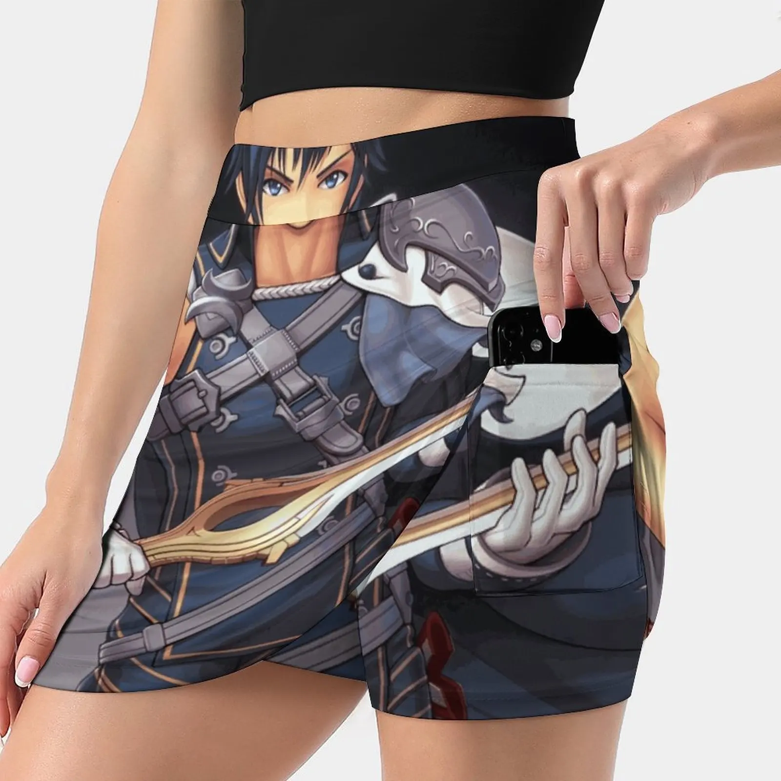 Chrom (Ultimate) Nuove Donne Gonne Abito Corto Stampato A Doppio Strato Minigonna Sportiva Chrom Fire Emblem Risveglio Anime Smash