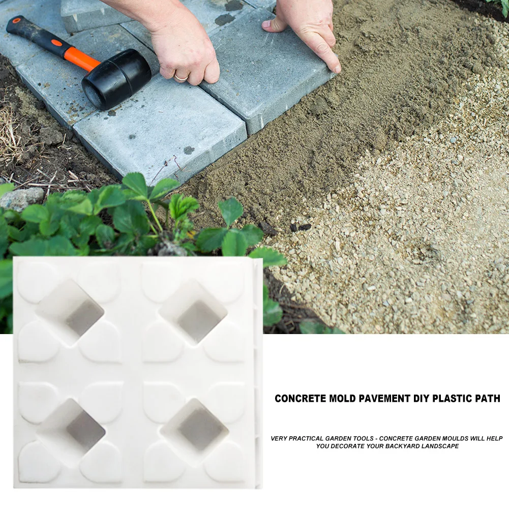 DIY Square Courtyard Pavement Mold Path Paving Brick Garden Concrete Mould