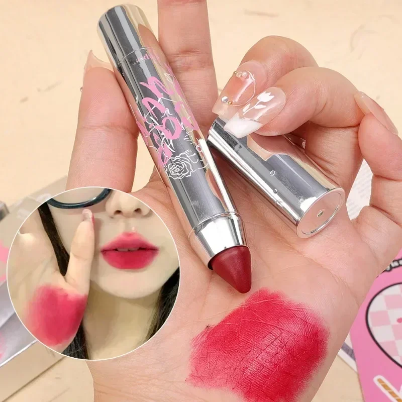 Nude Lipstick Pen Waterproof Lasting Mirror Red Brown Lip Stick Velvet Matte Jelly Crayon Lips Liner Makeup Cosmetics 6 Colors