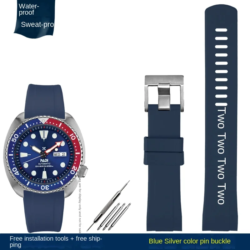 Premium Fluorine Rubber Watch Band - Fits 20mm & 22mm Straps