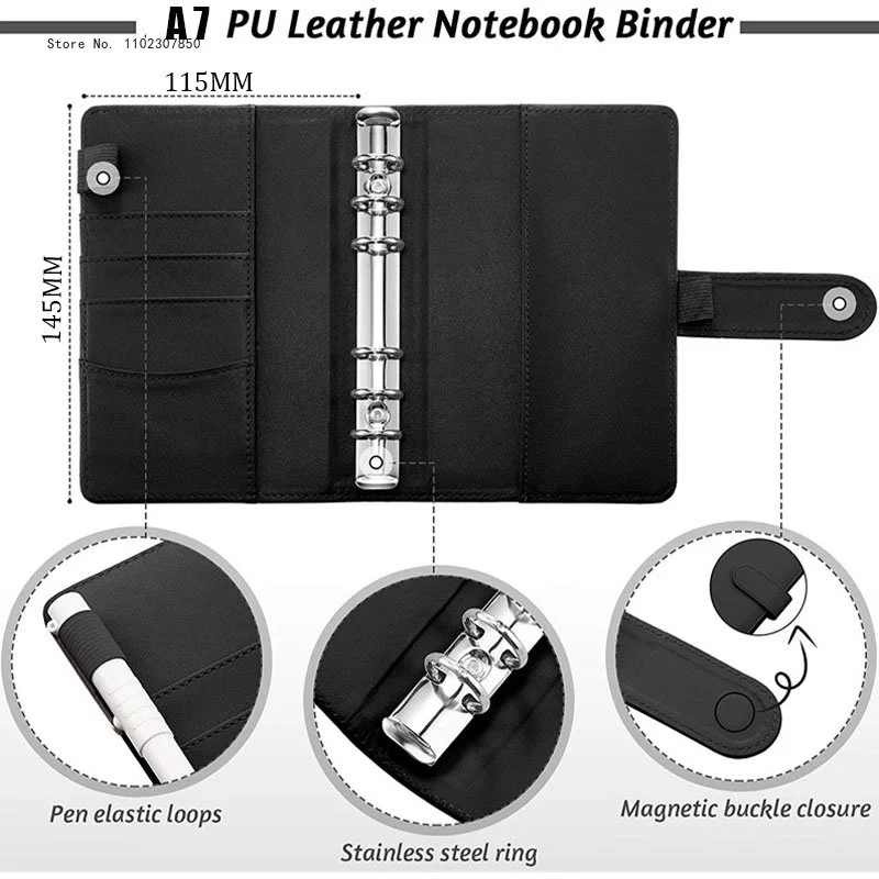 Budget Binder A7 Budget Binder Cash Envelopes for Money Saving Organizer with Zipper Pockets Budget Sheets and Self-adhesive Labels
