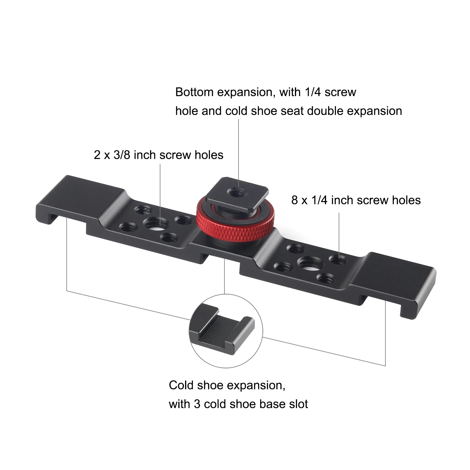 PULUZ Three-head Cold Shoe Bracket Mount For Camera Accessories Such as Microphone or Fill Light