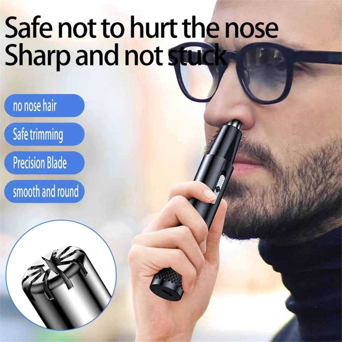 Electric Nose Hair Trimmer for Men USB Rechargeable Ear Nose Hair Trimmer Professional Trimming Tool Nose Hair Trimmer C 4