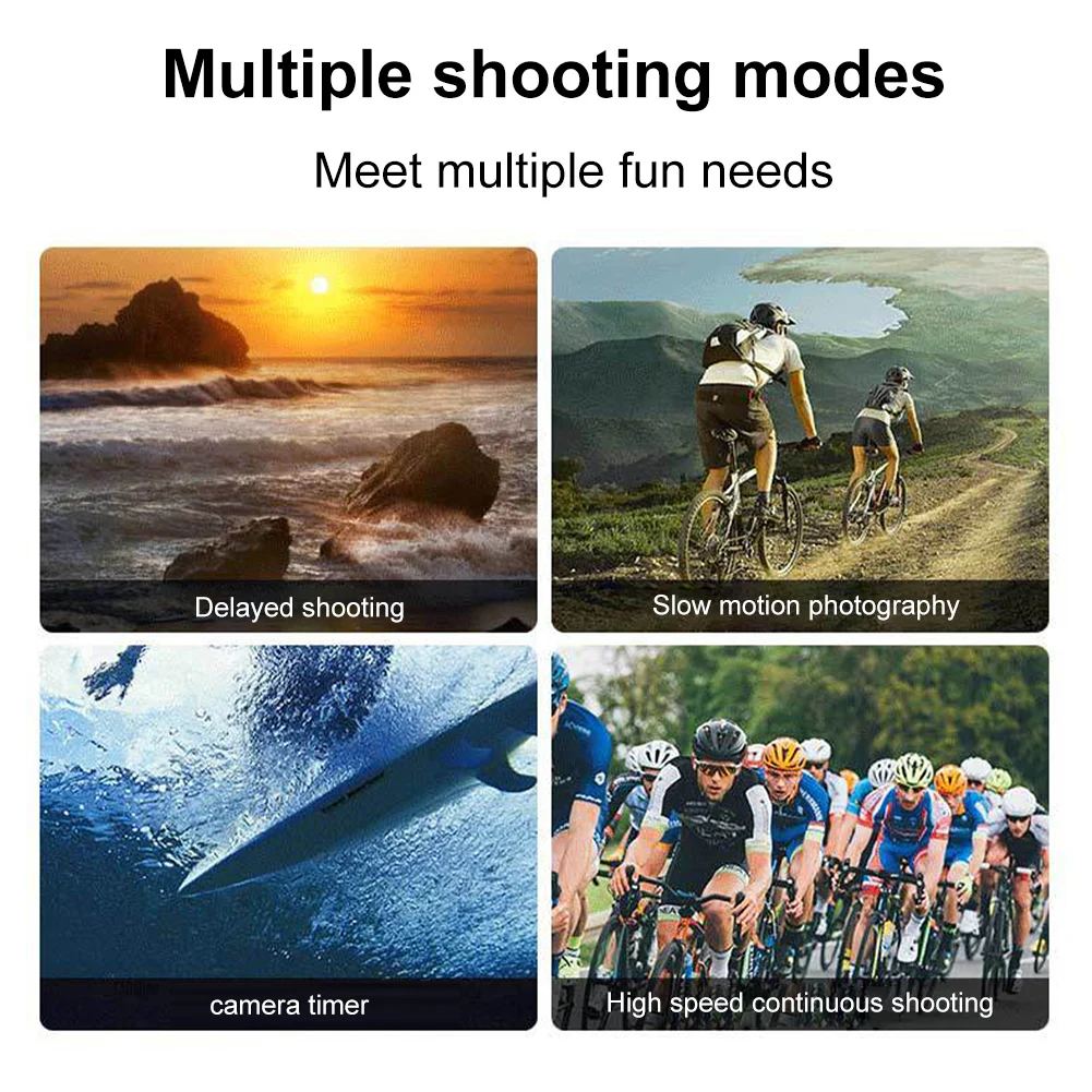 WIFI 액션 카메라 방수 스포츠 카메라, EIS 16MP 듀얼 IPS 스크린 터치, 다이빙 오토바이 라이드, 4K 60FPS