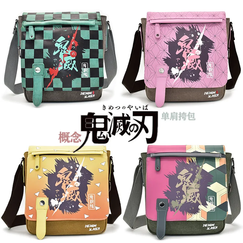 

Japan Anime Demon Slayer Baversack Student Schoolbag Cartoon Cute Satchel Canvas Shoulder Messenger Bag