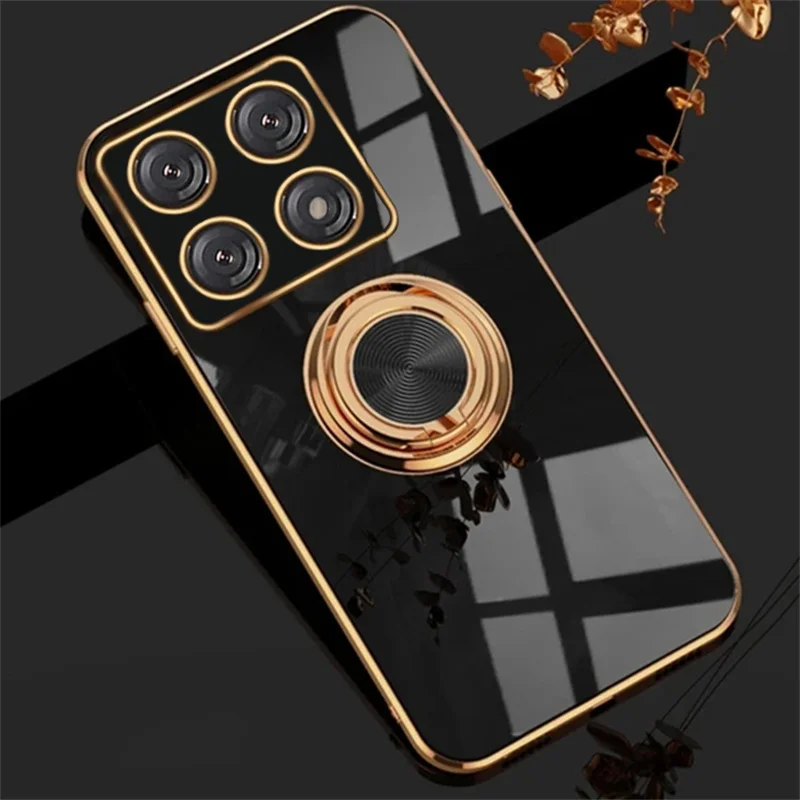 Plating Magnetic Ring Phone Case - Sleek and Protective Back Cover with Enhanced Grip