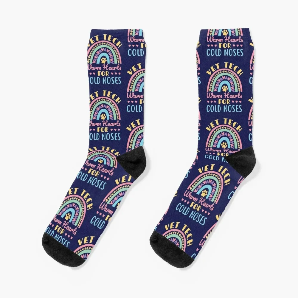

Vet Tech Warm Hearts for Cold Noses Rainbow Socks anime gifts gym Crossfit Man Socks Women's