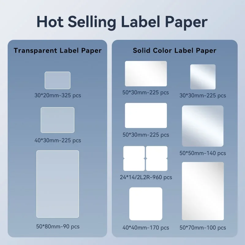Thermal Transfer Labels for Niimbot M2 Printer Thermal Transfer Ribbon Home Office 20-50mm Width Label Paper Sticker