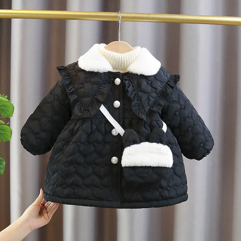 Kids Jackets Winter Coat 1 2 3 4 Years Baby Girl Winter Jacket Christmas Sweet Princess Girls Coat Thicken Warm Children Outerwear Clothing Birthday Gift