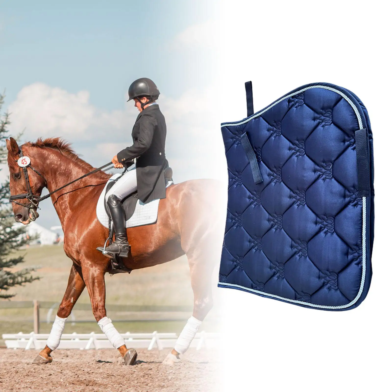 Saddle Pad Equestrian Riding Equipment Breathable Sponge Lining Soft Seat Cushion Riding Protect Thighs Comfortable Dressage Pad