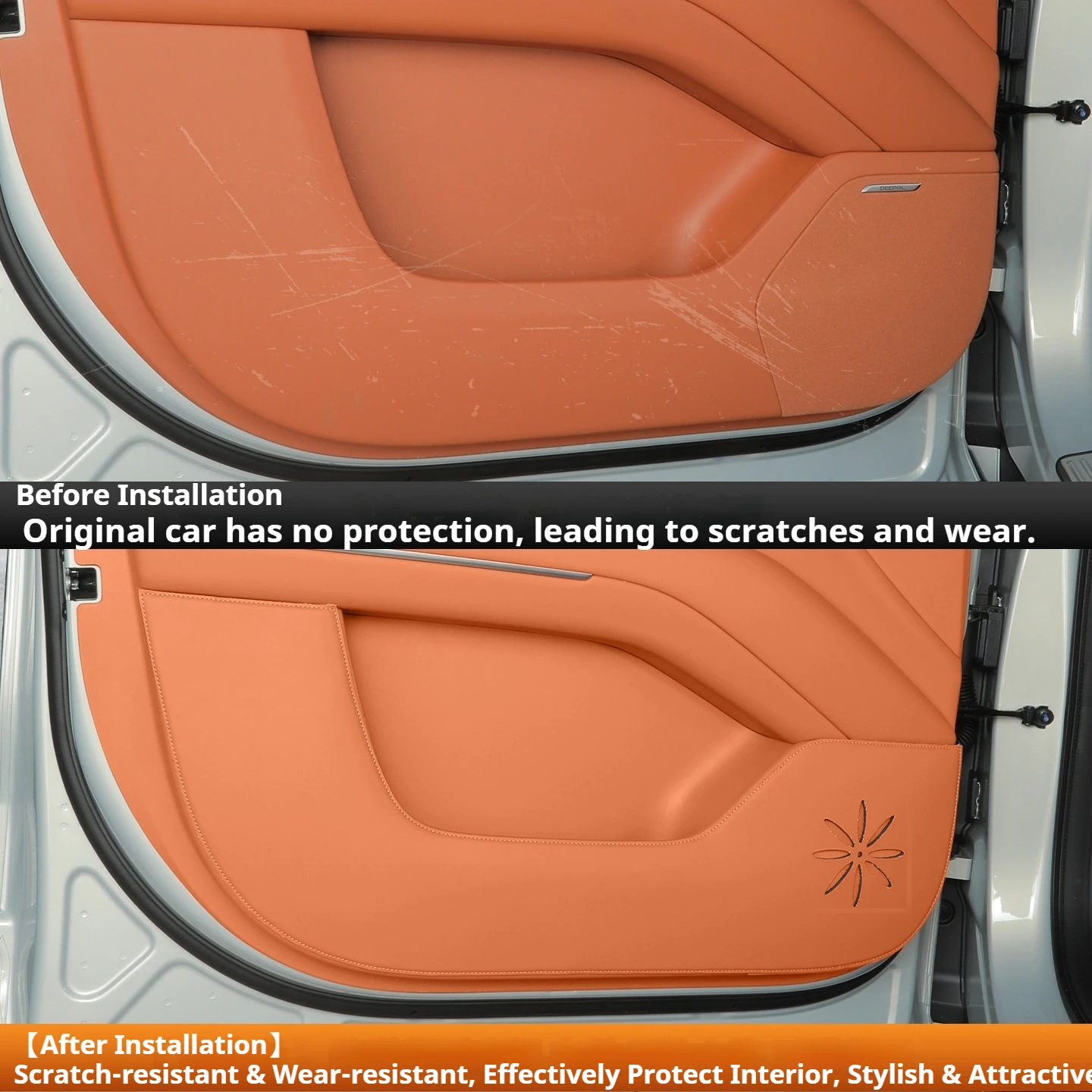 Changan DEEPAL S09 가죽 도어 킥 가드 패드 자동차 방오 패드 자동차 개조 인테리어 장식 액세서리