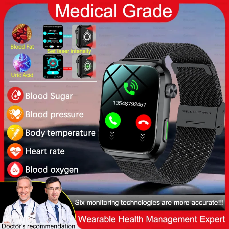 Per Huawei Ios Men Laser Treatment Three Night Watch Heart Rate Blood Sugar Braccialetto Urico Acid Health Tracker Smart Watches 2024