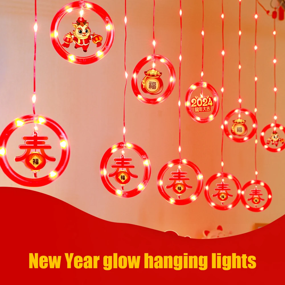 

Lantern With 10 LEDs Light Lantern For Lunar New Year Red LampionRed Lampion Spring Festival Hanging Decor