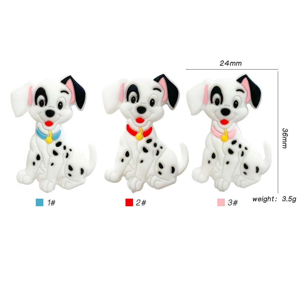 1/3/10pcs Cartoon White Dog Silicone Beads BPA Free  Rodent Teeth Chew Beads DIY Baby Silicone Pacifier Chain Accessories 6