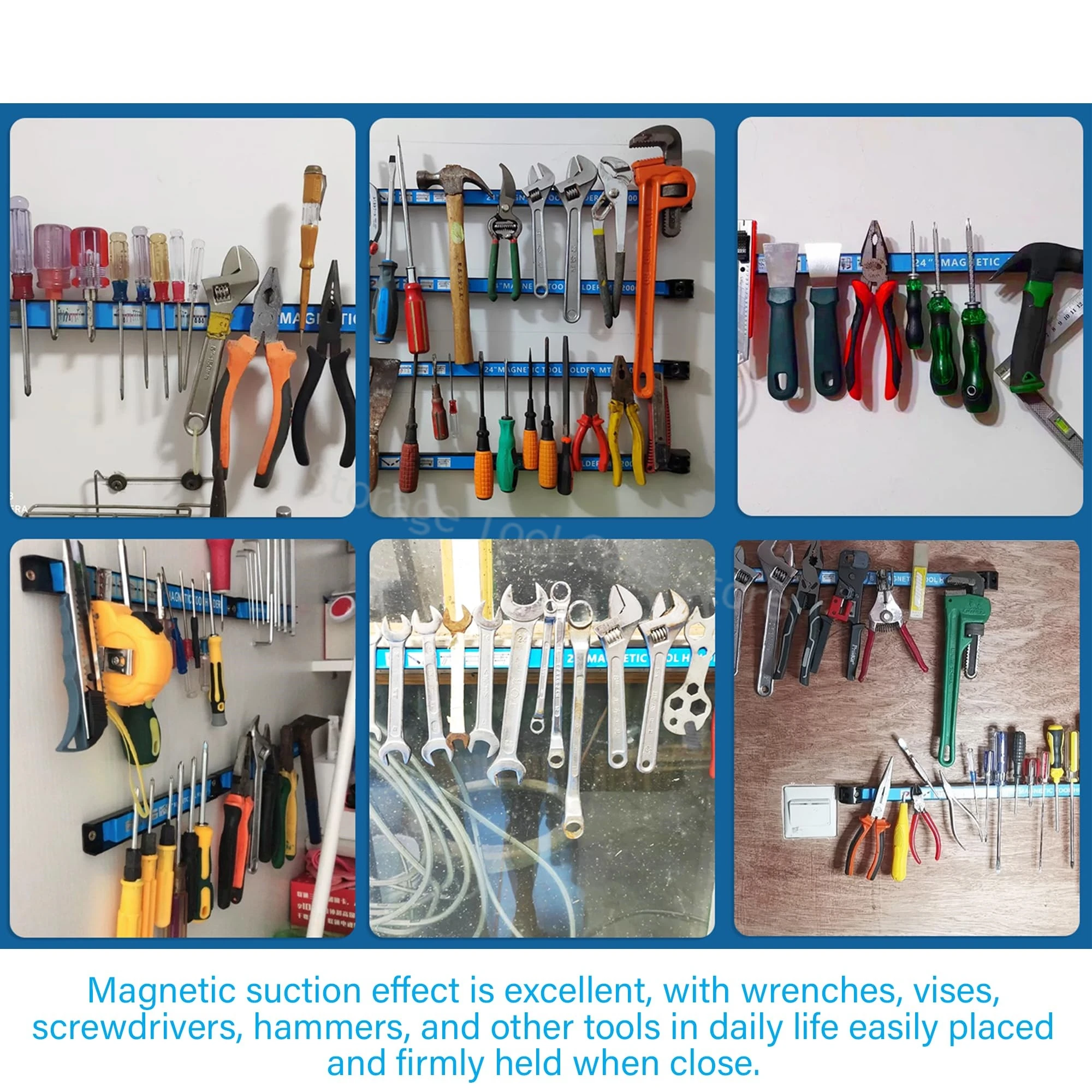 Magnetic Tool Holder Heavy Duty Tool Bar Long Strip Rack Garage Workshops Hardware Cabinet Prefabricated Warehouse