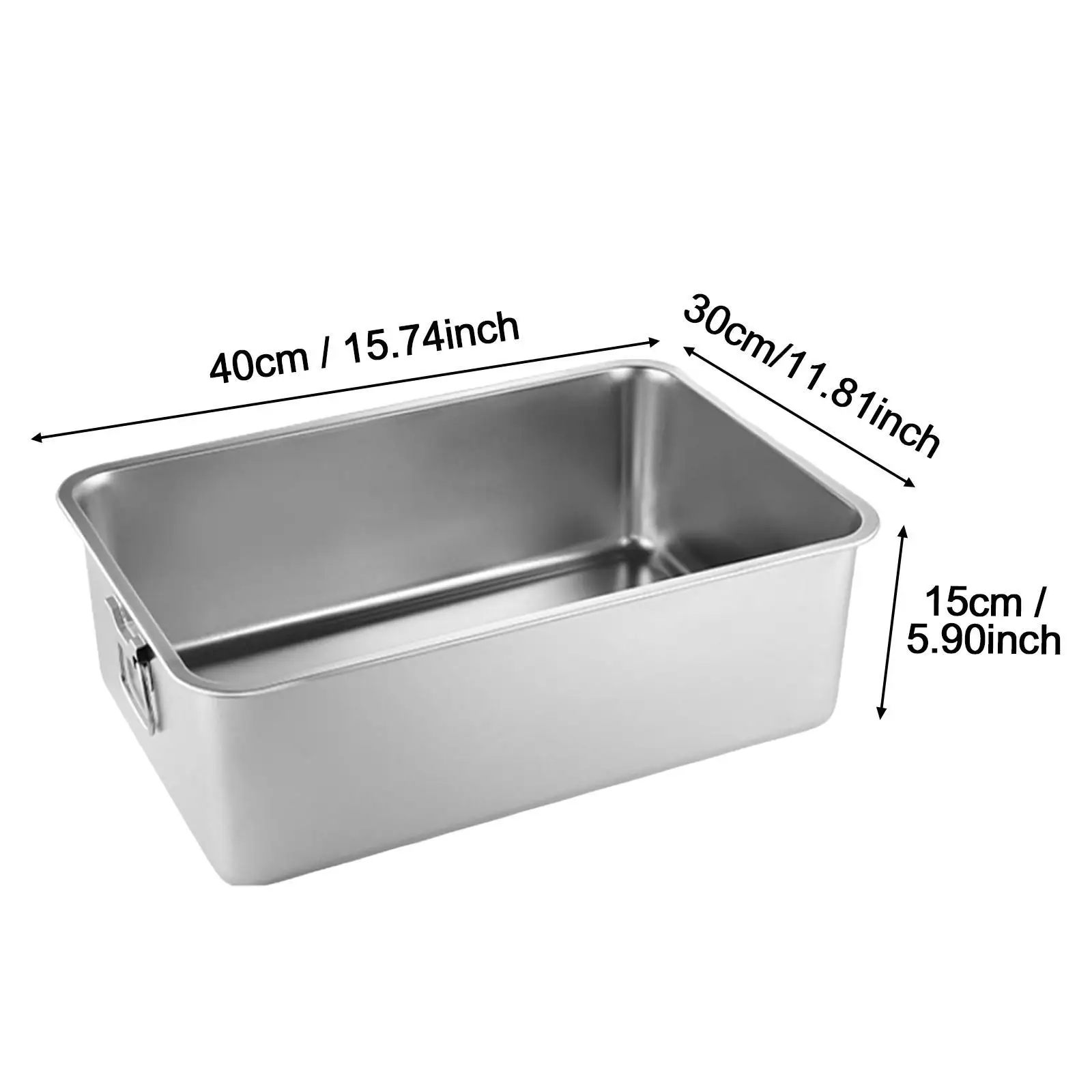 Stainless Steel Litter Box Kitten Open Potty Pan Cat Cleaning Basin Indoor Litter Tray Cat Sandbox for Small Animal Rabbits