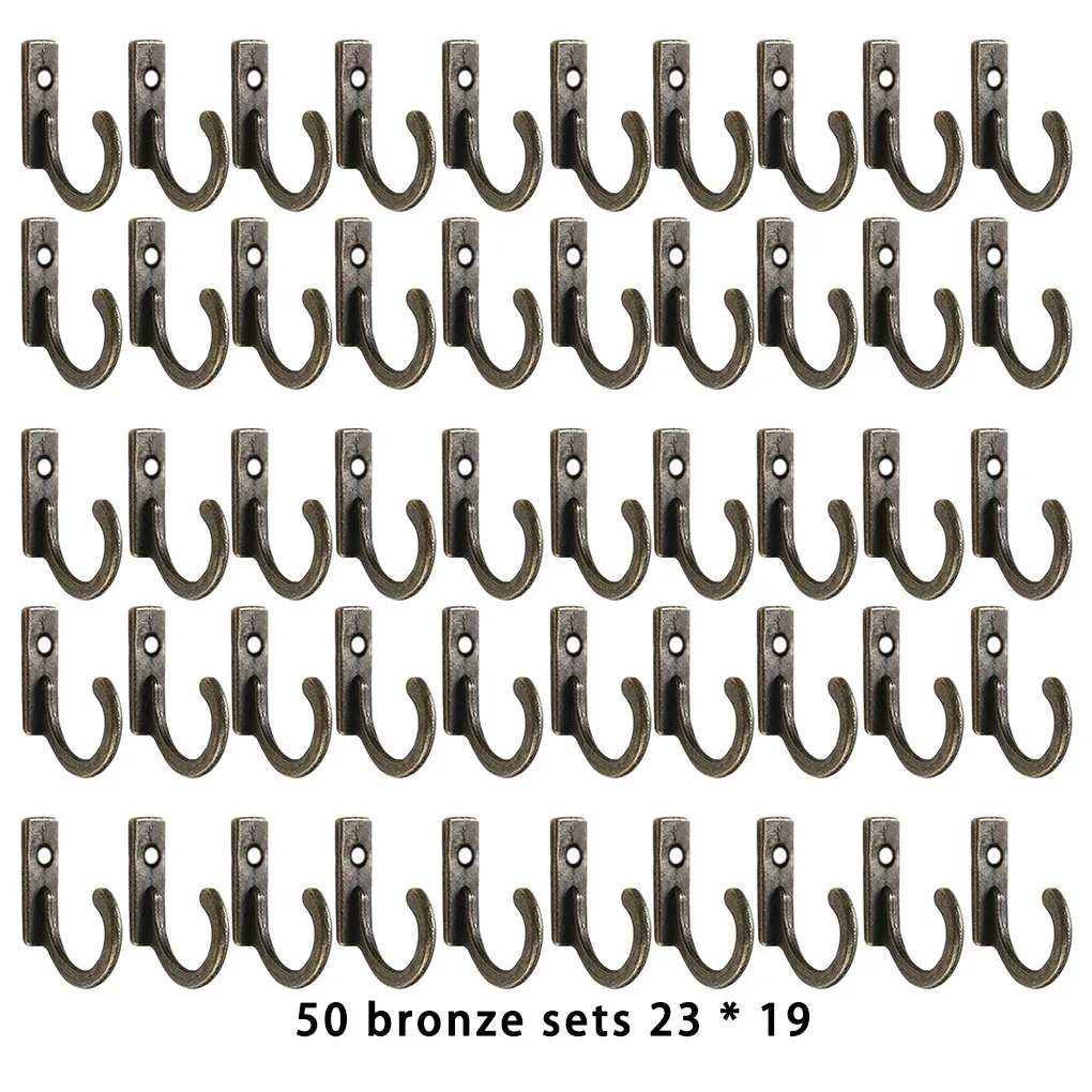 

10/20/50PCS Vintage Hooks Wall Hanger Curved Buckle Horn Lock Clasp Hook For Wooden Jewelry Box Furniture Home Coats Hat Clothes