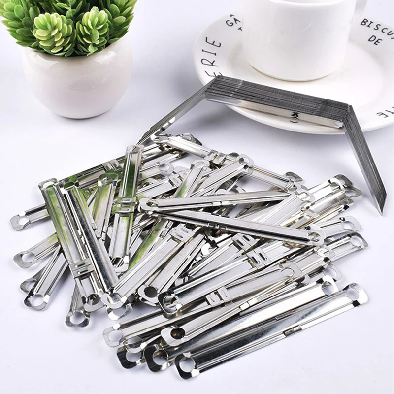 KINBOM 100Pcs Pince Reliure Inox, Pince Reliure De Recharge Pinces à