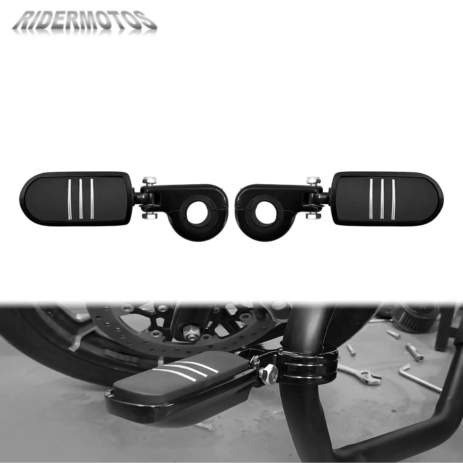 

Universal Highway Footpegs Motorcycle Foot Pedal 1.25" 32mm With Clamp Mount Bracket Footrest For Harley Touring Softail Dyna