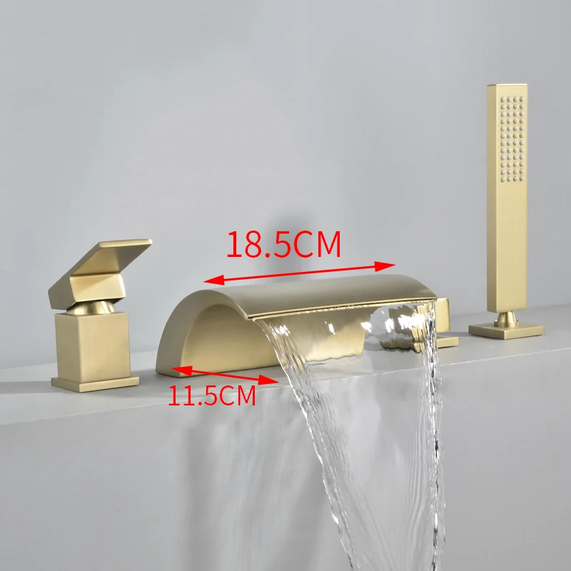 RUMOSE Robinet De Baignoire Autoportant En Nickel Brossé à Montage Au