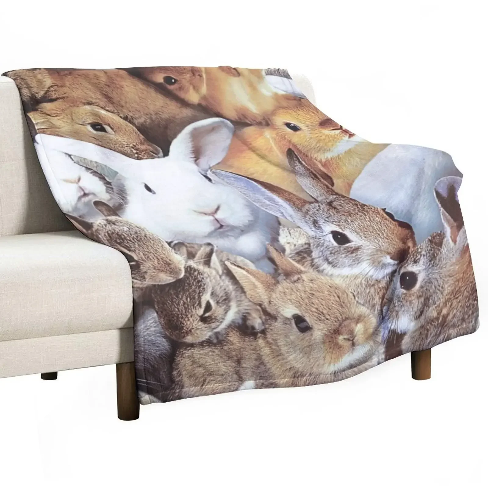

Rabbits Throw Blanket Decoratives for winter Thermals For Travel Blankets
