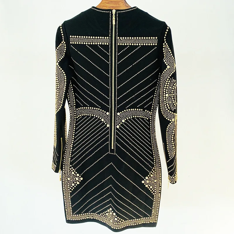 green emerald velvet dress A black sequin mini dress gold palms sequin design – IA VISION BOUTIQUE main image 0
