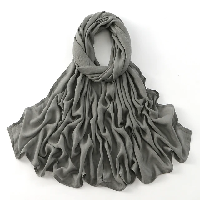 106457-677a27.jpg 185*75 cm musulman Modal Hijab rayonne coton châles pour femmes mince plaine écharpe grande taille foulard islamique Turban bandeau