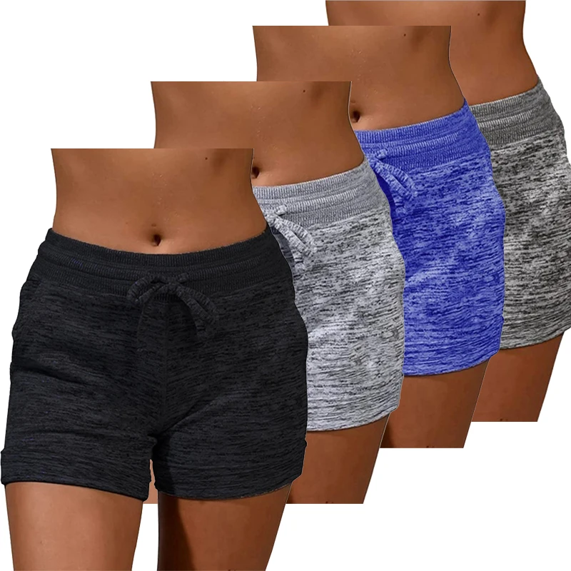 Womens Solid Elasticated Waist Shorts Ladies Summer Yoga Gym Fitness Jogging Hot Pants Sweatpants Clothing 1