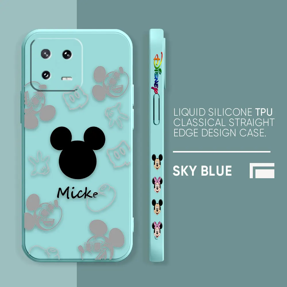 thumbnail image 1 of Phone Case For Xiaomi POCO F3 F4 F5 M2 M3 M4 M5 X2 X3 X4 X5 GT Pro 5G Capa Liquid Silicone Case Anime Cute Mickey Minnie Mouse, 1 of 5