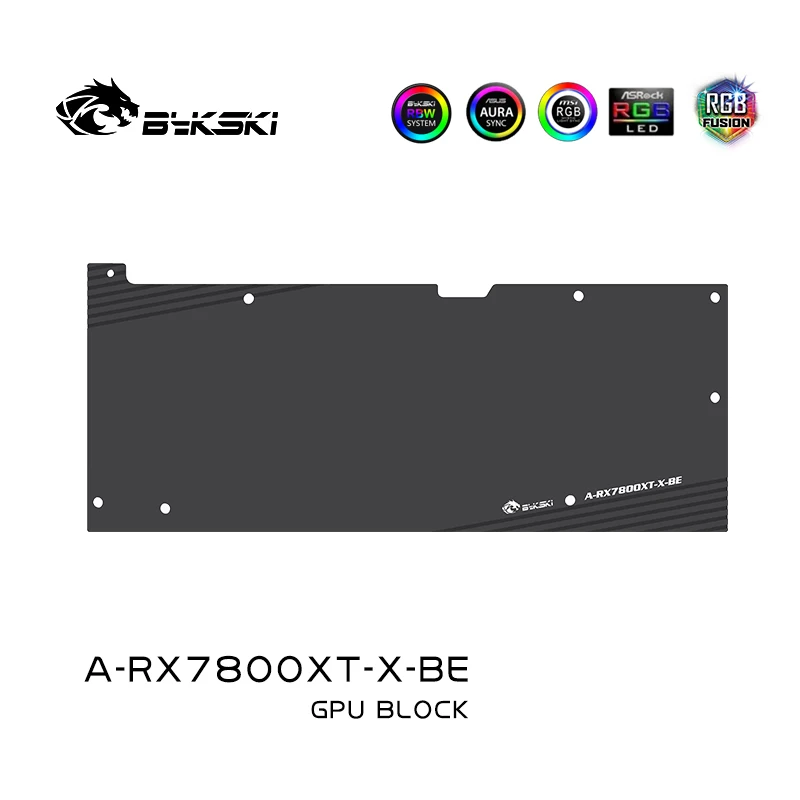 Bykski-gpu水冷ブロック、amd radeon rx 7800 xt、ビデオカード、A
