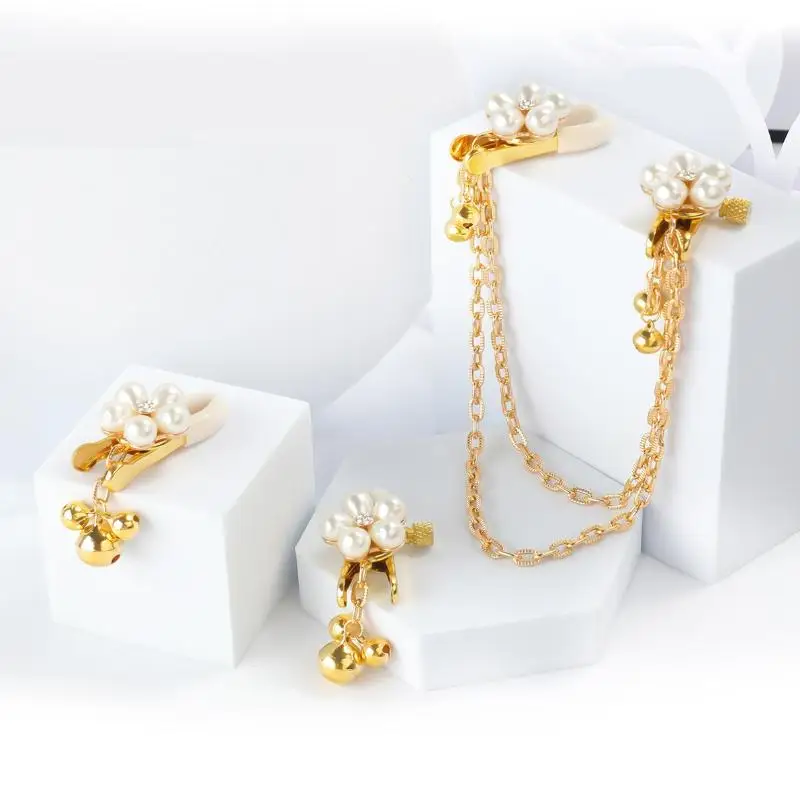 Adjustable Pearl Nipple Clamps With Bells Sexy Nipple Stimulation_voghion.com