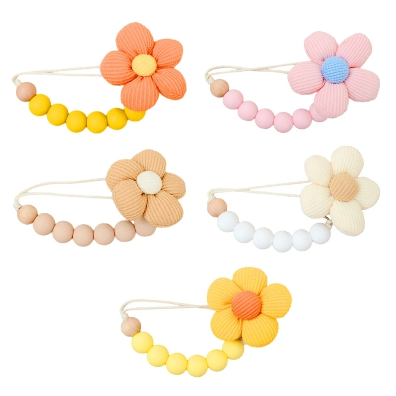 

Safe and Stylish Baby Pacifier Clip Chain Infant Flower Charm Teething Toy Lanyard Strap Anti-fall Soother Holder Leash