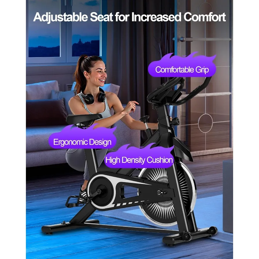 Exercise Bike – Adjustable Resistance Indoor Cycling Bike with LCD Display & Smartphone Holder 6