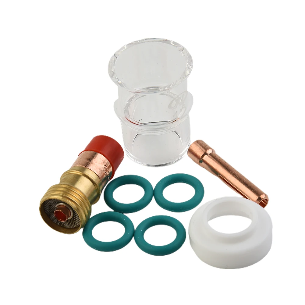 

9pcs Kit For WP-17/18/26 TIG Welding Torch Stubby Gas Lens #12 Heat Glass Cup Durable And Practical Heat Glass Cup Kit