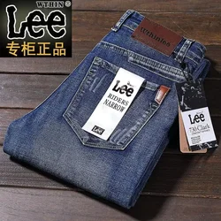 Wthinlee New Business Men's Jeans Casual Straight Stretch Fashion Classic Blue Black Work Denim Trousers Male Brand Clothing