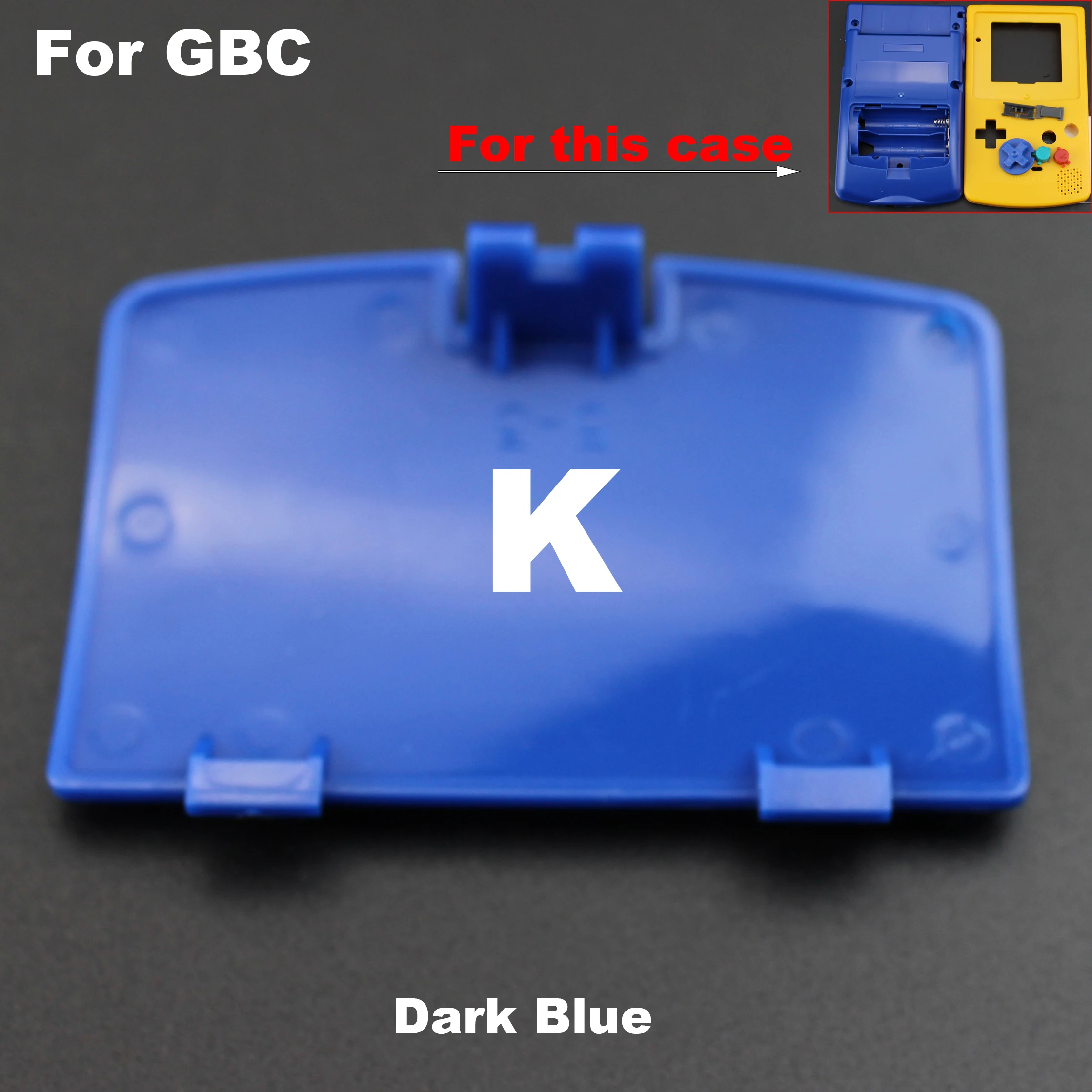 1 조각 11 색상 옵션 GBC 하우징 용 딥 블루 배터리 커버 제한 노란색 + 파란색 케이스 쉘 하우징 케이스 GB 색상