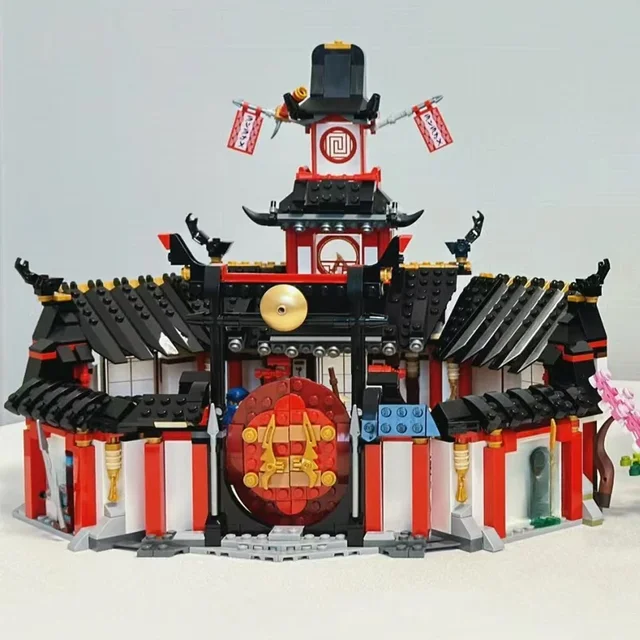 1132pcs Training Hall Red House Monastery of Spinjitzu Building Blocks Toys 1