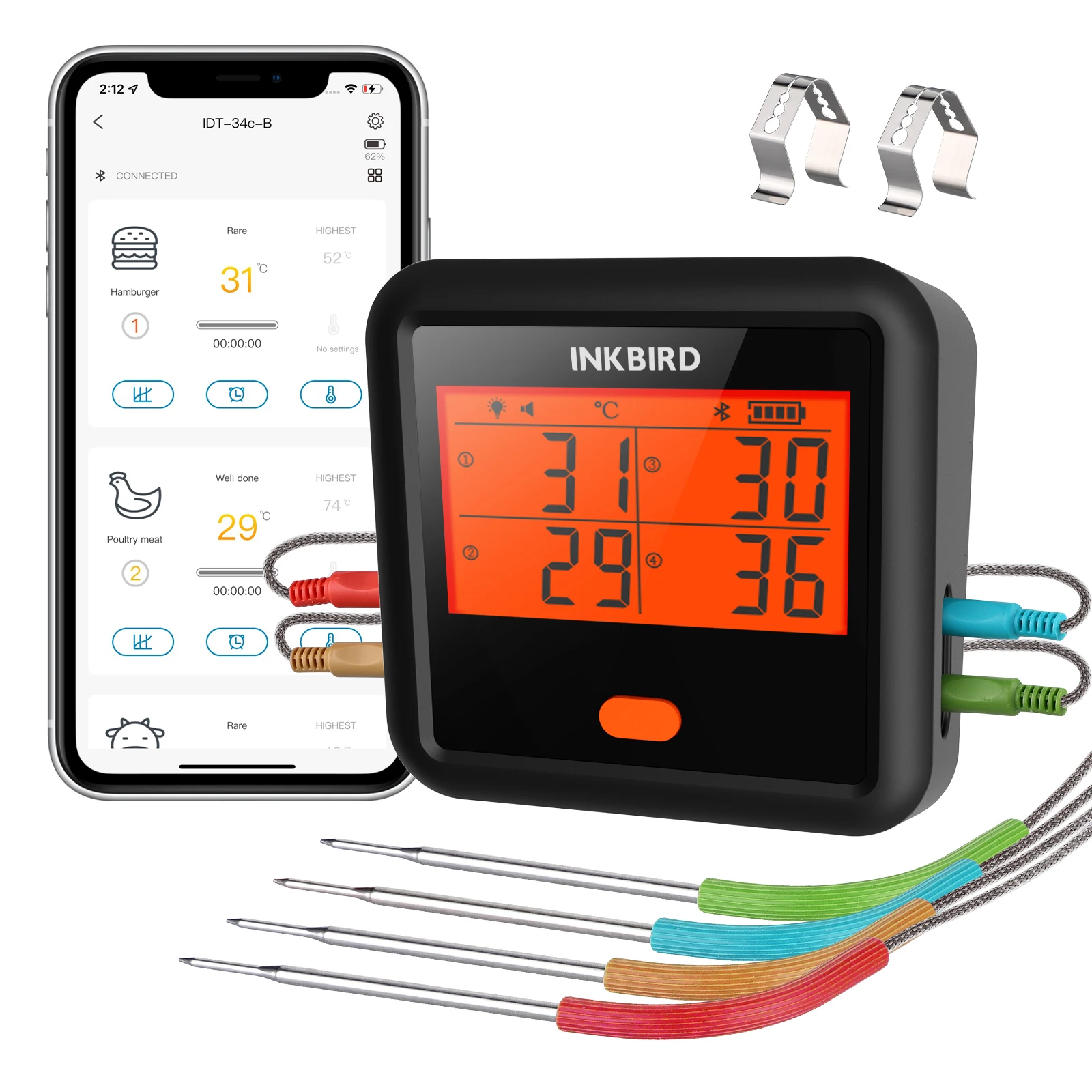 Only Meat/Oven Replacement Probe For Inkbird BBQ-4T Thermometer WIFI APP  Replace