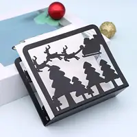 Stainless Steel Christmas Napkin Holder Stand Tissue Dispenser for Home Kitchen Tabletop Decoration Desktop Organizer 2