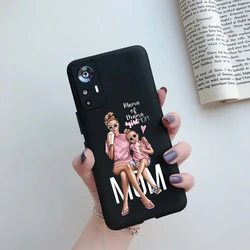 Chic Super Mom & Baby Fashion Girls Slim Soft Phone Case - Stylish Back Cover for Xiaomi 12 Lite (Black101)