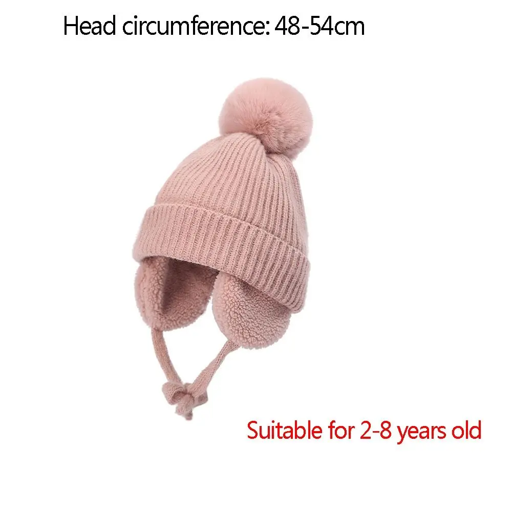 Description Picture 3 of itemFashion Children Plush Lining Knitted Hats Warm Cap Cashmere Hat EarFlaps Hat