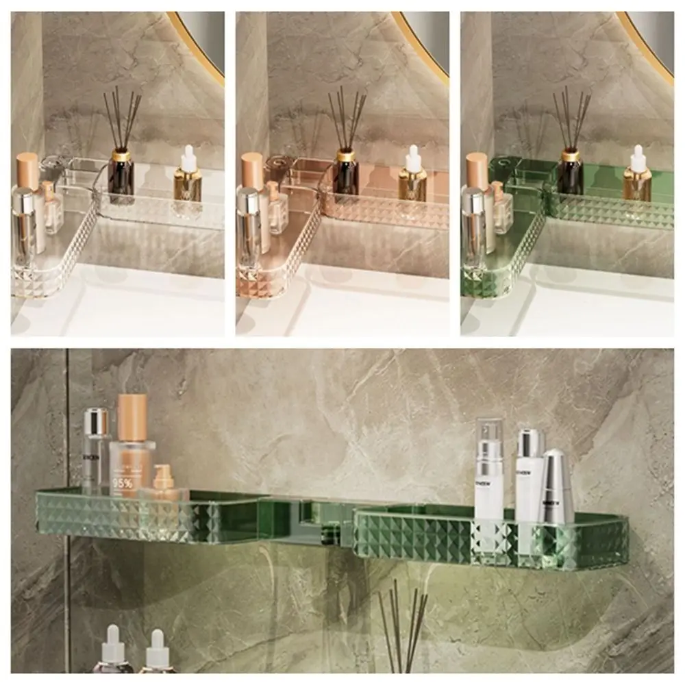 

Shampoo Bathroom Punch Free Wall Mounted Multifunctional Revolving Storage Shelf Shower Rack Storage Organizer Holder