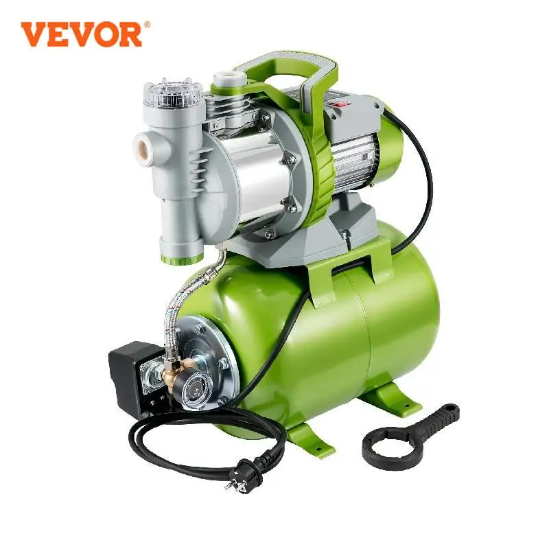 VEVORShallowWellPumpwithPressureTankPortableJetPump1300W4200