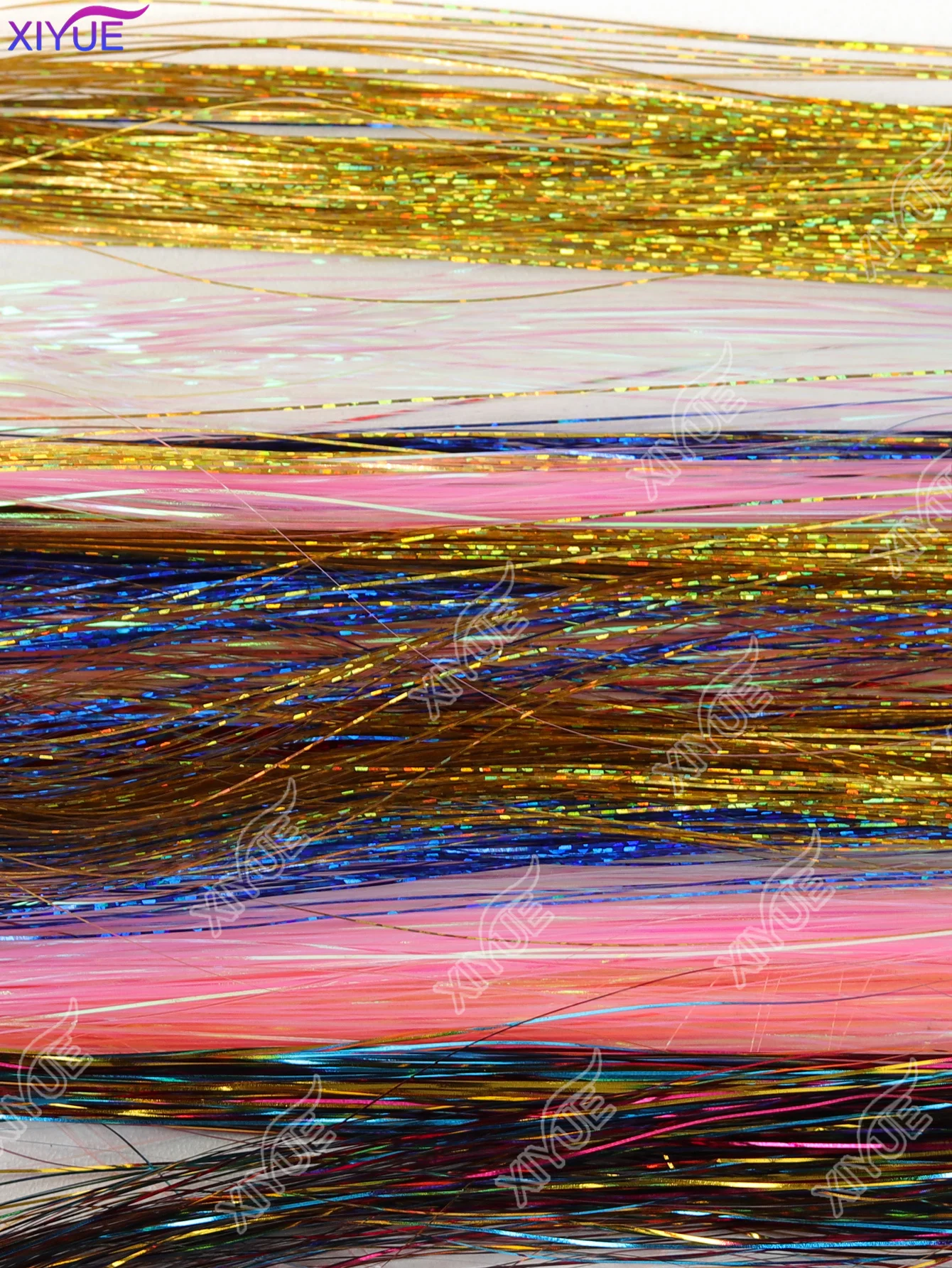 Sparkle Shiny Hair Tinsel Rainbow Strands Dazzles Women Hippie for Braiding Headdress False Hair Extensions Decor Glitter Strips