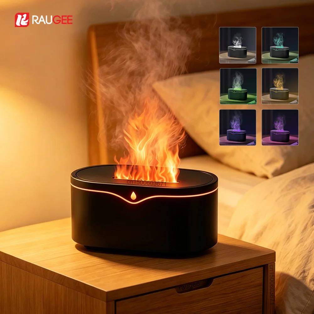 Compact Flame Aroma Diffuser and USB Cool Mist Humidifier