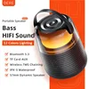 QERE HF55 Mini Portable Wireless Speaker Outdoor Subwoofer With Led Flashing Colorful Metal Bass Speaker 1