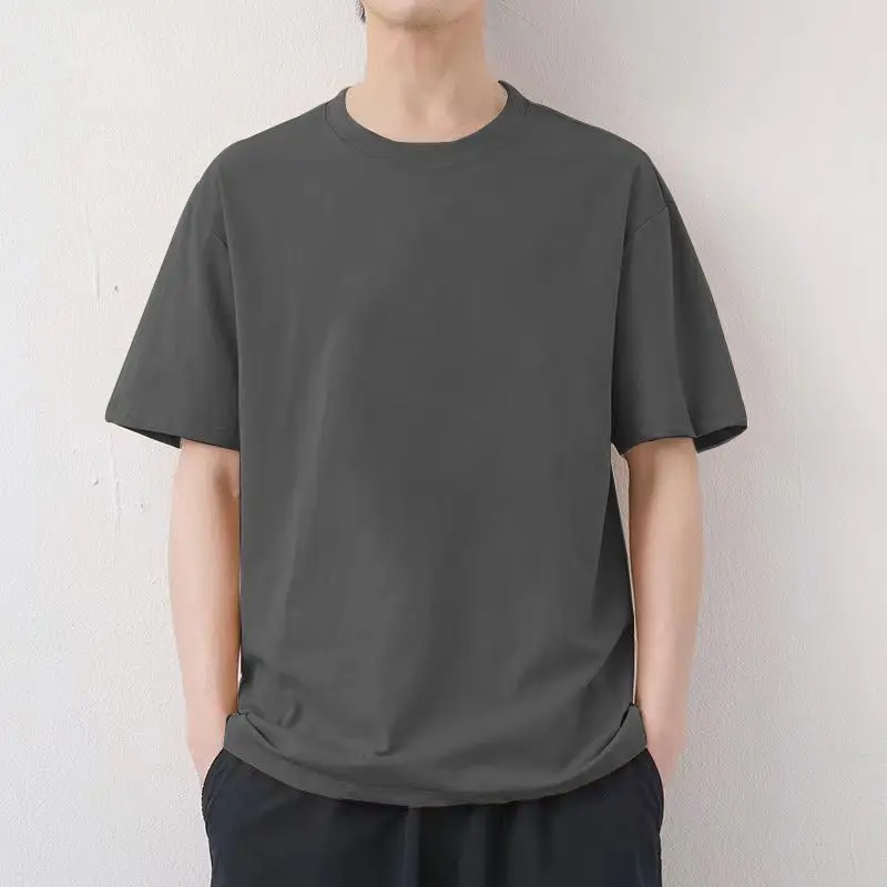

Тяжелая Хлопковая мужская футболка с коротким рукавом, летняя японская Ретро футболка свободного кроя с коротким рукавом, повседневный Модный американский Топ в стиле Instagram
